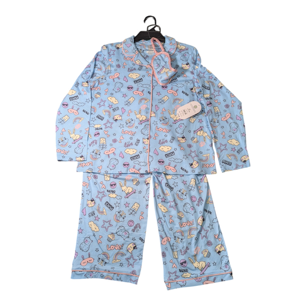 Wonder Nation Girls PJ's Size XL 14-16 Blue And Pink NWT